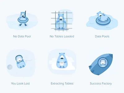 Process Bear experimentation app brand branding celonis character clean experimentation identity illustration illustrator lettering minimal mining processmining testing type typography vector web website