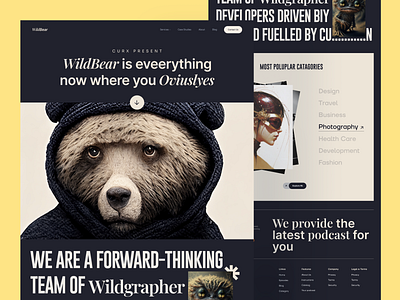 Wild Photography WebSite Design agency bear bear fashion cameraman elegant photographer folio photography portofolio web design wild wild photographer