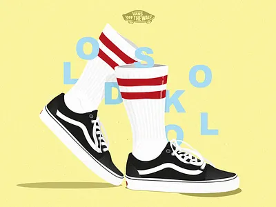 Illustration Vans affiche illustration old skool oldschool poster art sneakers typography vans vector vintage