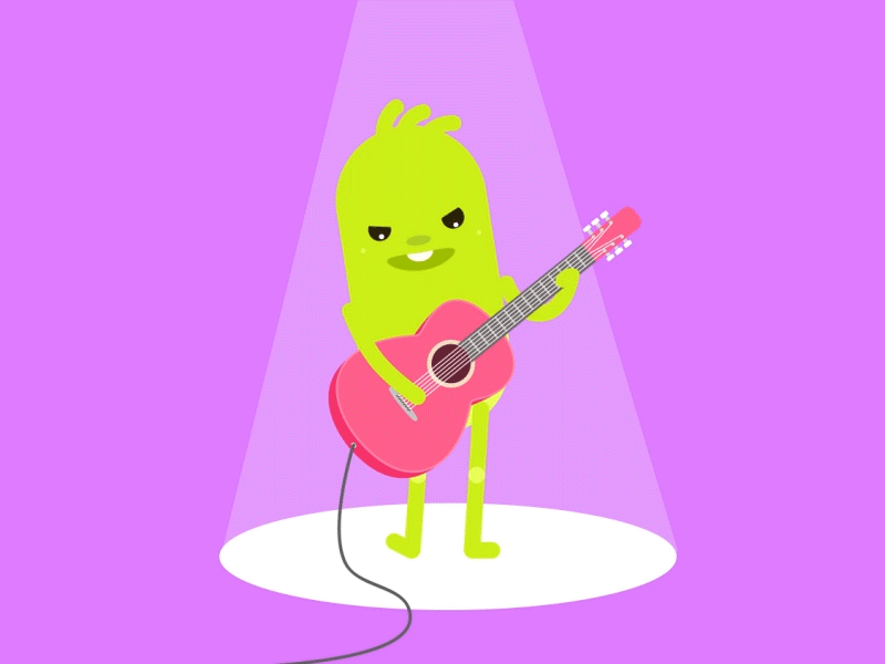 弹吉他 2d animation after affects after effects animation illustration