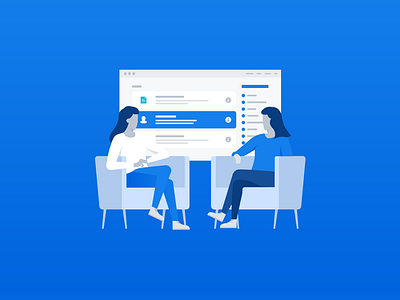 Illustration Conversation girl illustration ui vector