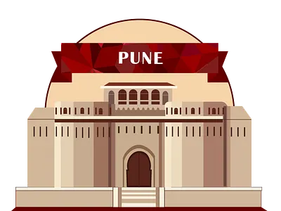 Pune Heritage adobe illustrator design illustration lettering logo minimal pune sticker typography