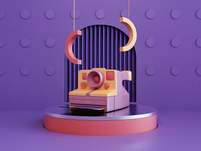 Composition II 3d abstract art camera design polaroid print render webshocker
