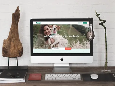 Dog walking online service landing page design ui design xd