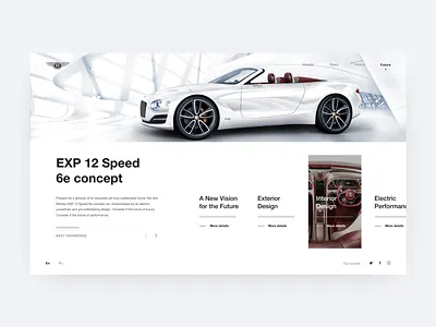 'EXP 12 Speed 6e concept' page. BENTLEY. 100 EXTRAORDINARY YEARS adobe xd design dribbble figma melart photoshop typography ui uidesign uidesigner uitrends user experience user experience design user experience designer user interface ux web webdesign веб дизайн дизайн