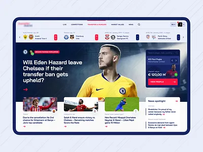 Football transfers. Home page