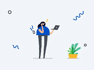 Blue gal 2 animation character character design design female flat icon illustration illustrator simple vector