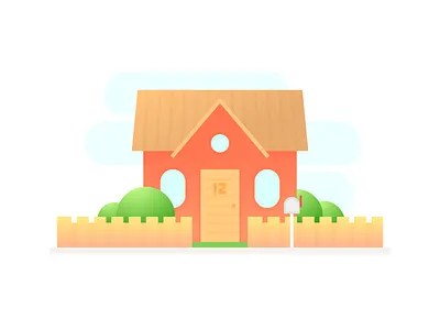 City house art clouds cute design home house illustration illustrations mailbox road
