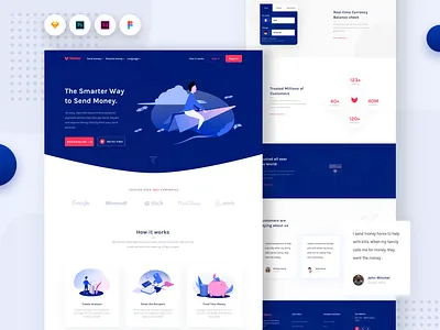 Transfer Money Homepage bank chart finance home page homepage landing money payment quick transfer