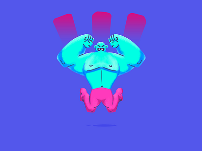 Pummler bald fight fight club fighter fighting graphic design illustration man person retro wrestler