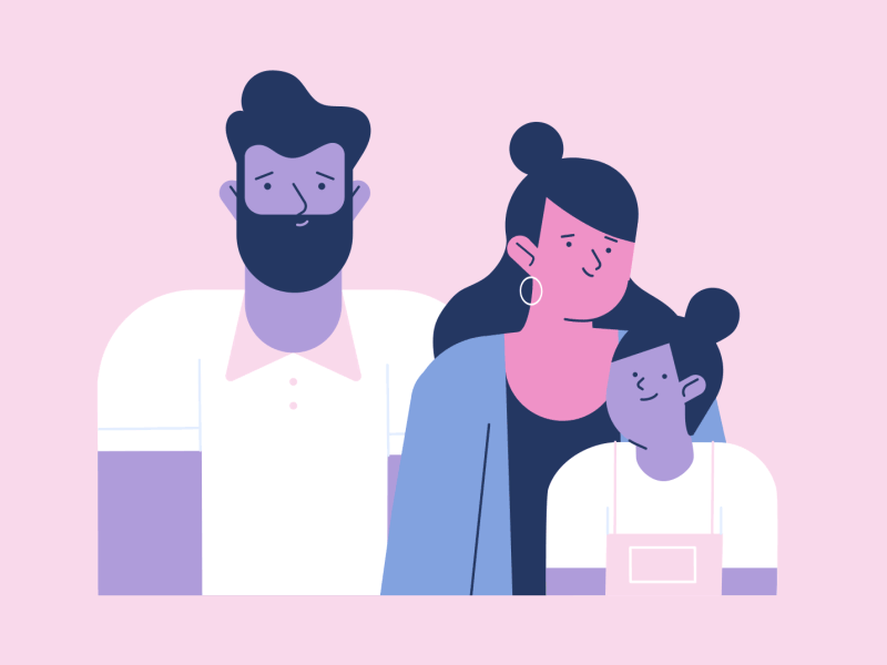 Family 2d after effects animation character facebook family gif illustrator loop motion