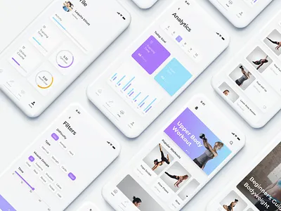 Run&Fit Fitness App UI Kit app fitness fitness app runner running sports ui ui kit ui pack ux workout app workouts
