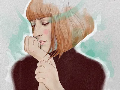 Self portrait art digital art girl illustration ipad pro portrait procreate