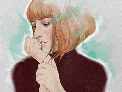 Self portrait art digital art girl illustration ipad pro portrait procreate