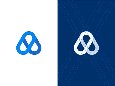 A monogram a branding fintech flat geometric letter logo minimal minimalistic startup