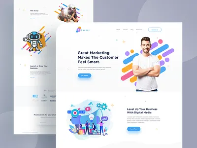 Agency Landing page v2 2019 trend agency app design clean ui creative dailyui digital marketing agency homepage ios landing page landing page marketing agency minimal mockups product design trendy design ui ux visual design web design