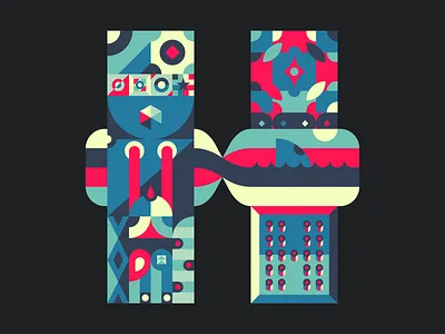 H-36 2d art 36daysoftype adobe art design exploration flat illustration illustrator simple typography vector