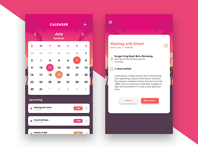 Calender UI - Day 1 of 6 Days UI Challenge calender reminder ui ui calender