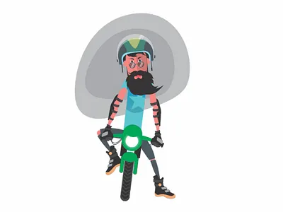 The Last Ride bike rider character design digital art drawing vector art