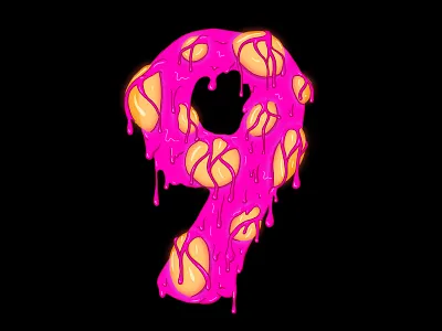 9 36 days of type 9 alien bubbles design drip glow gooey hand lettering handlettering illustration lettering liquid liquid type nature neon organic slime spots typography