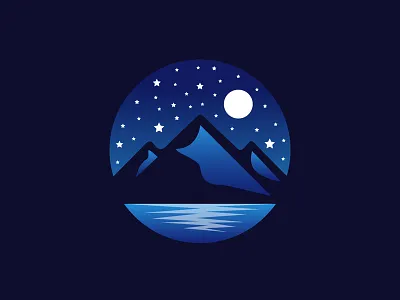 LICHTSTIMMUNG Nature Photography badge landscape moon mountain nature photography night ocean photography sky stars sticker