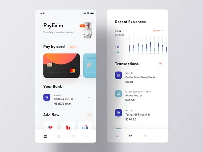 Personal Account Manager App Ui accounting app ui bank card clean app crm expense expense manager finance finance app ios luova studio money transaction