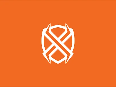 X Shield Monogram branding flat icon logo monogram shield typography vector x