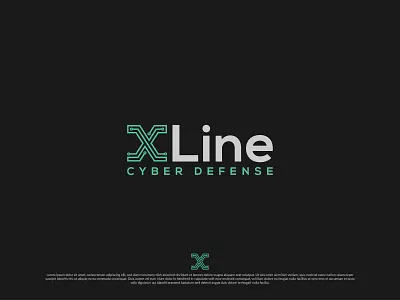 Xline Cyber Defense branding cyber defense flat identity illustrator logo tech x xline