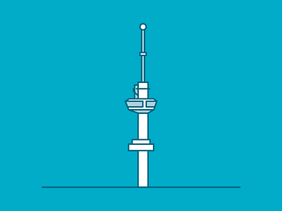 Rotterdam landmarks: Euromast architecture branding building euromast illustration juuve line minimal modern rotterdam simplistic skyline tower