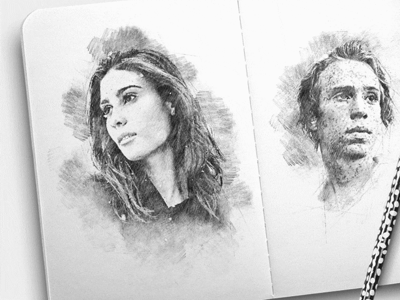 Sketch - Photoshop Effect animations cinematic effect clean design draw hand draw illustration pencil art pencil drawing pencil sketch photo art photo manipulation photoshop action photoshop effect sketch sketchbook