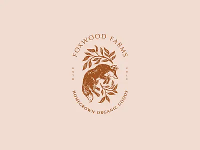 Foxwood Farms animal art art brand identity branding dailylogo dailylogochallenge design icon illustration illustrator lettering logo typography vector