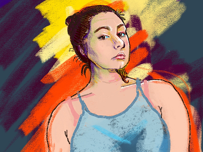 Self portrait digital art drawing procreate