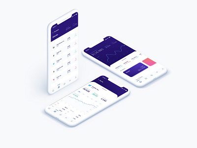 Stocks wallet app bank bank app chart clean financial financial app light stocks