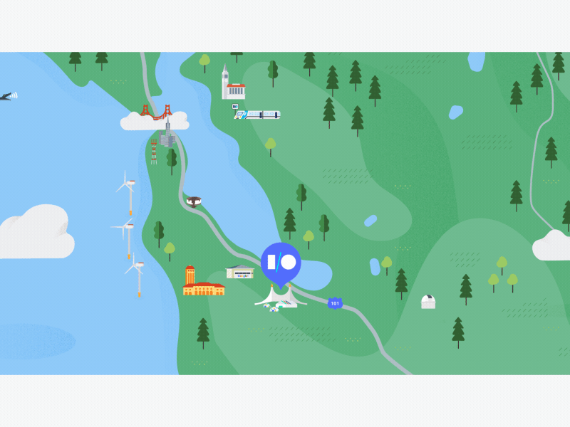 9 Year I/O Reel: 2017 brand system branding design festival google google io illustration input output io map motion motion design ui