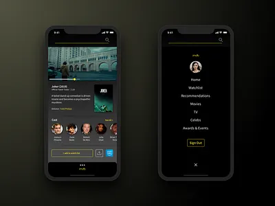 IMDB Exploration app mobile reimagined ui ux