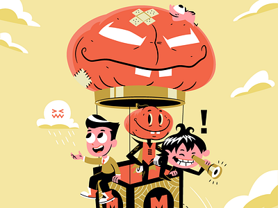 Thadeus and his pals cartoon character design digital art illustration vector