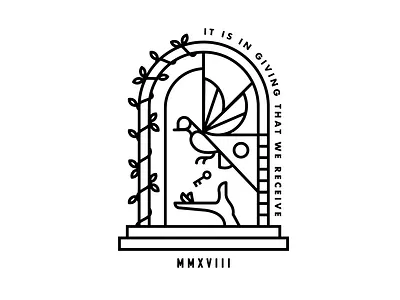 Giving bird design giving hand holiday illustration vector