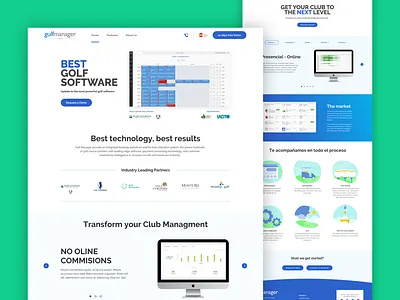 Lp Golfmanager conversion design landing performance plataform ui design ux design web