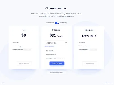 Pricing Table UI Design | Boardme account type boardme daily ui dailyui ildiesign ildiko ignacz onboarding price price table pricing pricing table subscription ui ui design ui pattern ui practice ux ux design