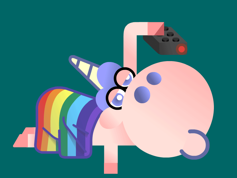 Unicorn and Chill animation app character character animation design illustration sticker design vector