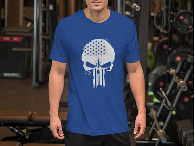 Distressed American Flag Skull Graphic Design illustration photoshop t shirt design