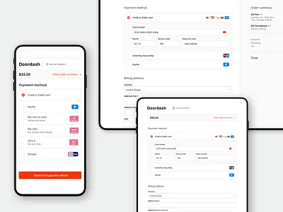 Checkout Redesign v1 application clean commerce minimal mobile payments ui web