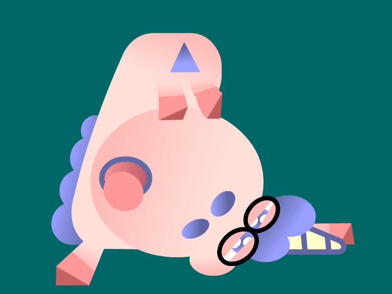 Tired animation app character character animation design illustration sticker design vector