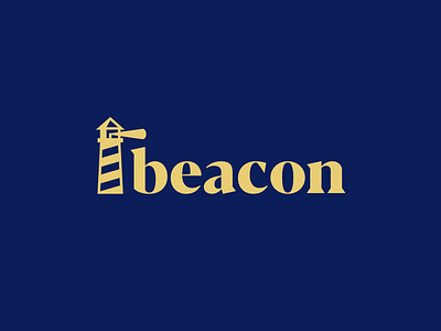 Lighthouse logo - Daily Logo Challenge (Day 31) beacon beam bow brand branding concept dailylogochallenge fog inc geometric icon lighthouse logo logo design logotype negativespace serif simple text type
