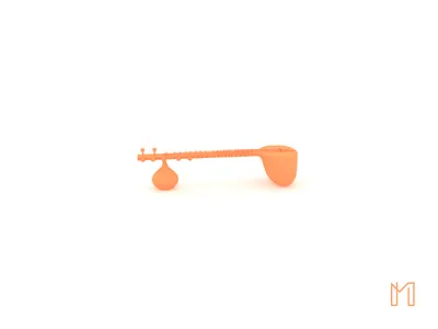 Orange - Sitar indian 3d blender design india indian orange sitar