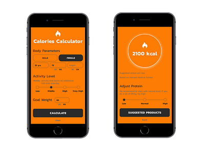 Calories Calculator (DailyUI) 004 dailyui ui ux