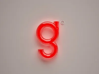 G :) c4d g grey light logo neon red
