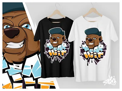 Bear Hiit T-Shirt and Sticker Design cute adorable cute art design flat illustration sticker design tshirt art tshirt design tshirtdesign vector