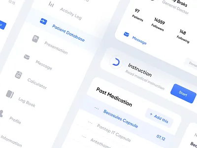 Medical UI app design flat liquid logo medical minimal mobile ui ux web