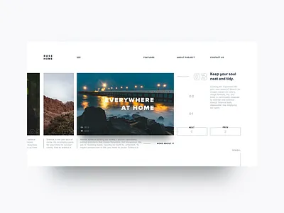 Everywhere At Home article page blog blue and white branding bright colors design main main page minimal news ui ux web website